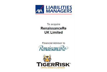 AXA Liabilities Managers to Acquire RenaissanceRe (UK) Limited