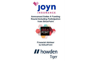 Financial Advisor to SiriusPoint on Joyn Insurance Series A Funding