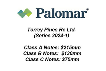 Palomar Specialty Sponsored Torrey Pines Re Ltd. (Series 2024-1) Class A, Class B, and Class C Notes